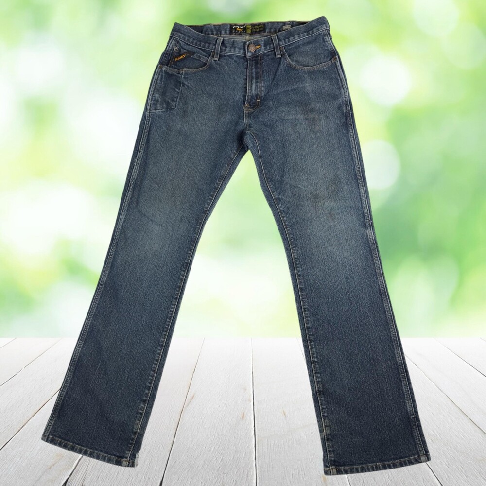 ARIAT Rebar M5 Straight Leg Stretch Jeans Cowboy Ranch Workwear Mens 35x33